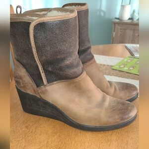 UGG Waterproof Two-Tone Wedge Boots